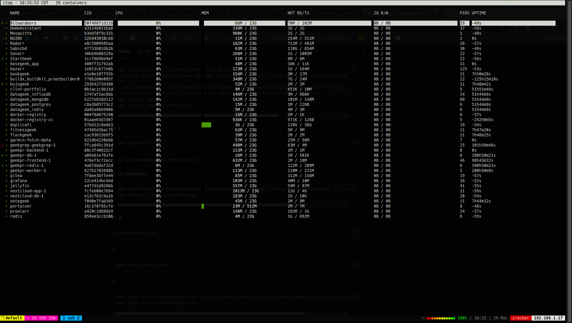 Container orchestration view